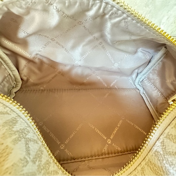 Michael Kors Jet Set Travel Cosmetic Case Travel Pouch MK Pale Gold Multi - Picture 11 of 13